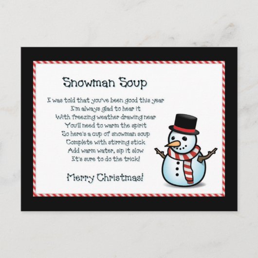 Carte Postale Citation Soupe Snowman (Devant)