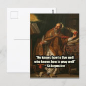 Carte Postale Citation spirituelle catholique Saint-Augustin (Devant / Derrière)