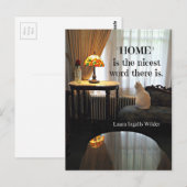 Carte Postale Citation sur Home, par Laura Ingalls Wilder (Devant / Derrière)