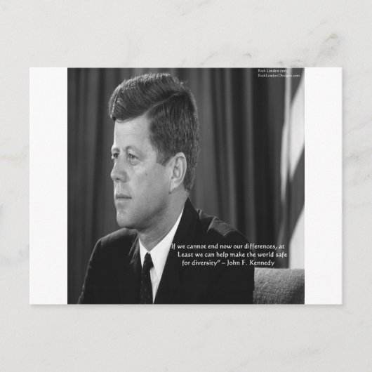 Carte Postale Citation sur la différence/diversité JFK (Devant)