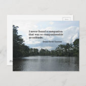 Carte Postale Citation sur la solitude sur la scène River. (Devant / Derrière)