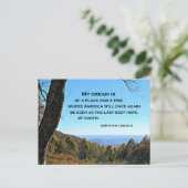 Carte Postale Citation sur l'Amérique par Abraham Lincoln (Debout devant)