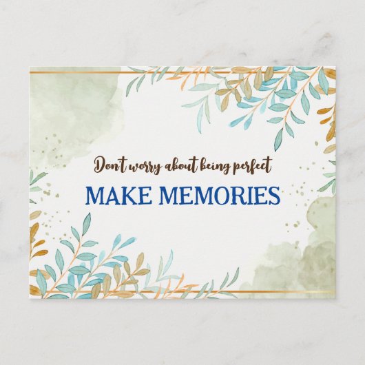 Carte Postale Citation sur le fait de ne pas s'inquiéter pour êt (Devant)