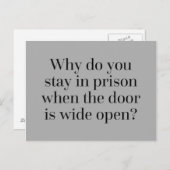 Carte Postale Citation Sur Le Maintien En Prison (Devant / Derrière)