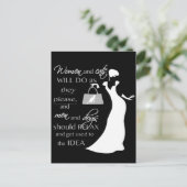 Carte Postale Citation sur les femmes et les chats (Debout devant)