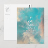 Carte Postale Citation turquoise Sky Blue Love (Devant / Derrière)