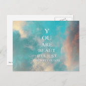 Carte Postale Citation turquoise Sky Blue Love (Devant / Derrière)