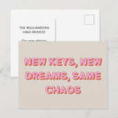 Carte Postale Citation Unique Drôle Nous Avons Déplacé Nouvelle  (Devant / Derrière)