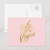 Carte Postale Citation Vogue Faux Gold Foil Metallic Fashion (Devant / Derrière)