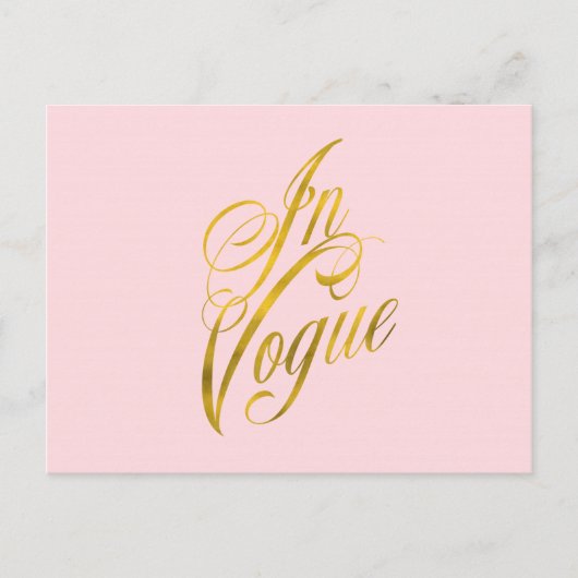 Carte Postale Citation Vogue Faux Gold Foil Metallic Fashion (Devant)