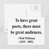 Carte Postale Citation Whitman 12a (Devant / Derrière)