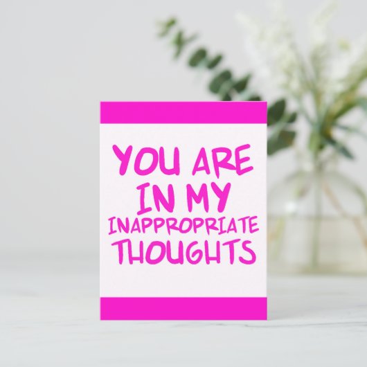 CARTE POSTALE CITATIONS COQUINES VOUS ÊTES DANS MES PENSÉES INAP (Debout devant)