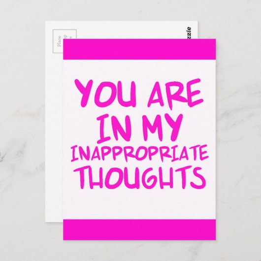 CARTE POSTALE CITATIONS COQUINES VOUS ÊTES DANS MES PENSÉES INAP (Devant / Derrière)