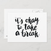 Carte Postale Citations courtes : Il est bon de faire une pause (Devant / Derrière)