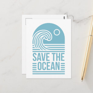 Carte Postale Citations d'activiste pour sauver l'océan esthétiq