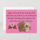 Carte Postale citations d'amour (Devant / Derrière)