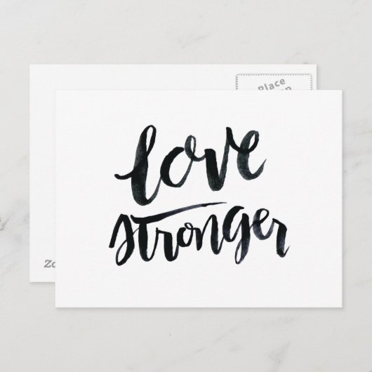 Carte Postale Citations d'amour : Aimer plus fort (Devant / Derrière)