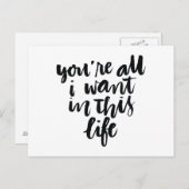 Carte Postale Citations d'amour : Vous êtes tout ce que je veux  (Devant / Derrière)