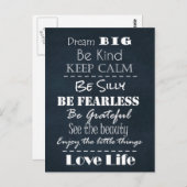 Carte Postale Citations d'attitude positive (Devant / Derrière)