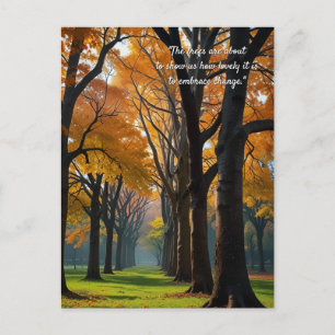 Carte Postale Citations d'automne Forêts Arbres Feuille façons