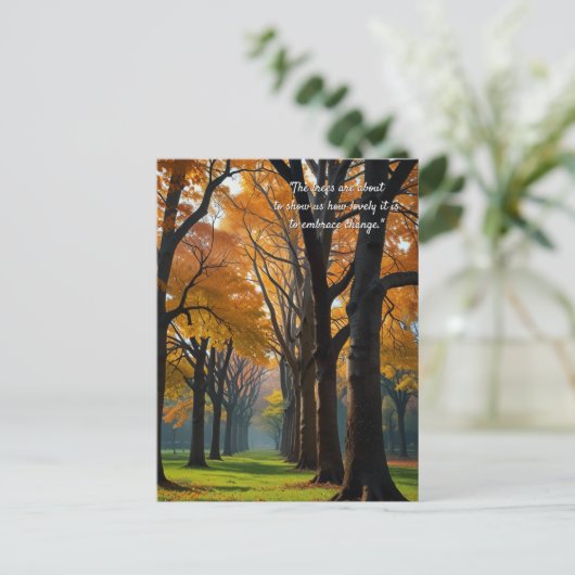 Carte Postale Citations d'automne Forêts Arbres Feuille façons (Debout devant)