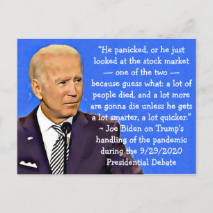 Carte Postale Citations de Biden sur la poussée de Trump vers la
