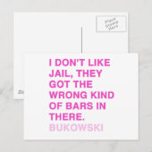 Carte Postale Citations de Charles Bukowski (Devant / Derrière)