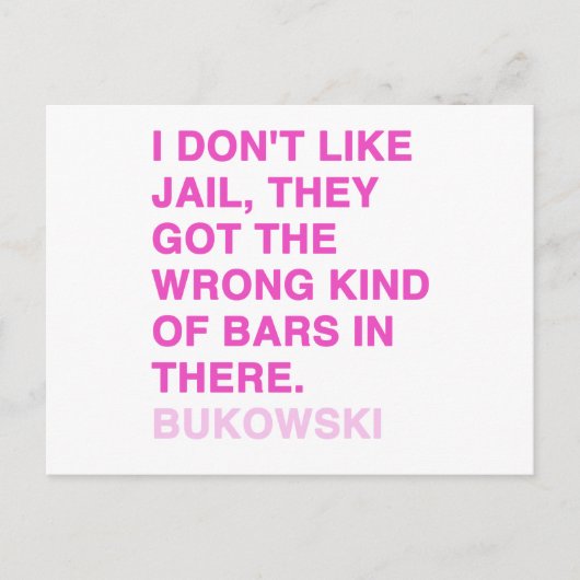 Carte Postale Citations de Charles Bukowski (Devant)