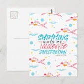 Carte Postale Citations de natation et de satisfaction amusantes (Devant / Derrière)