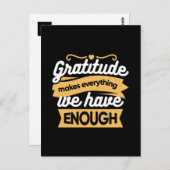 Carte Postale Citations de typographie de gratitude inspirante (Devant / Derrière)