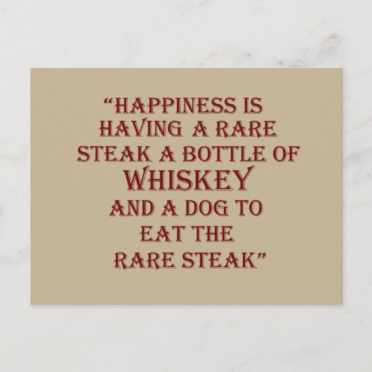 Carte Postale Citations de whisky drôles citations de boisson (Devant)