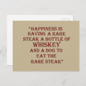 Carte Postale Citations de whisky drôles de citations de boisson (Devant / Derrière)