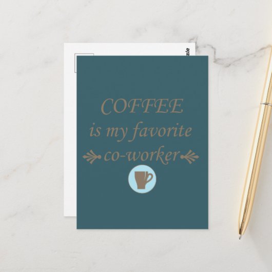Carte Postale Citations drôles de buveurs de café (Devant/Arrière en situation)