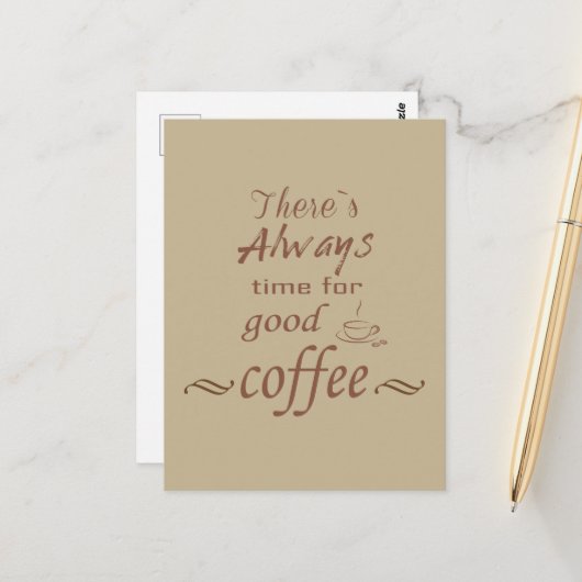 Carte Postale Citations drôles de buveurs de café (Devant/Arrière en situation)