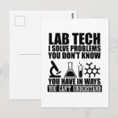 Carte Postale Citations drôles de techniciens de laboratoire hum (Devant / Derrière)