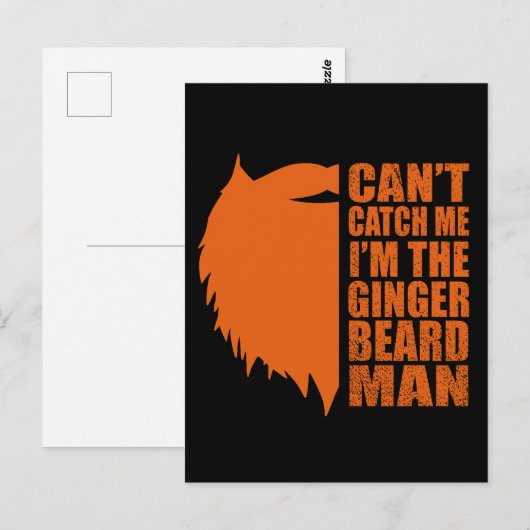 Carte Postale citations drôles sur l'homme à barbe rousse (Devant / Derrière)