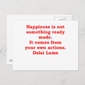 Carte Postale citations du dalaï-lama (Devant / Derrière)