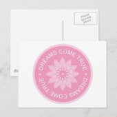 Carte Postale Citations Inspirationnelles 3 Mots ~Dreams Come Tr (Devant / Derrière)