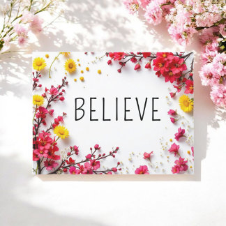 Carte Postale Citations Inspirationnelles Croient Rose Jaune