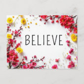 Carte Postale Citations Inspirationnelles Croient Rose Jaune (Devant)