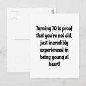 Carte Postale Citations pour les 70 ans (Devant / Derrière)