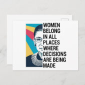 Carte Postale Citations Rbg, Ruth Bader Ginsburg Citation (Devant / Derrière)