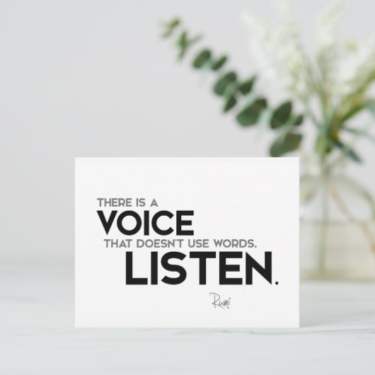 Carte Postale CITATIONS : Roumi : Voix, écoute (Debout devant)