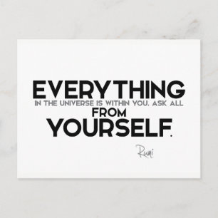 Carte Postale CITATIONS : Rumi : Chez vous