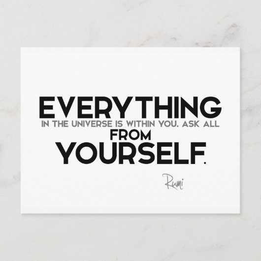 Carte Postale CITATIONS : Rumi : Chez vous (Devant)