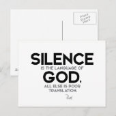 Carte Postale CITATIONS : Rumi : Silence : Langue de Dieu (Devant / Derrière)