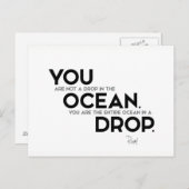 Carte Postale Citations : Rumi : Vous : océan entier (Devant / Derrière)