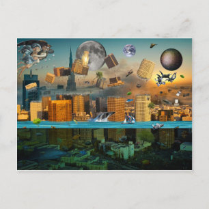 Carte Postale Cité de la confusion de gravité assiégée