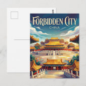 Carte Postale Cité interdite Chine (Devant / Derrière)