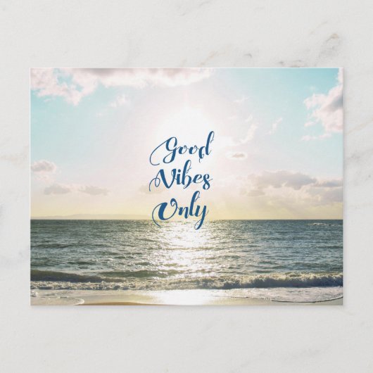 Carte Postale Citer "Good Vibes Only" Positif Sea Sun (Devant)